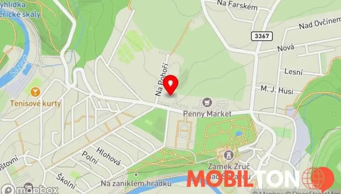 mapa ADÉLKA, a.s. Zruč nad Sázavou Pekařství, Snídaňová restaurace, Kavárna, Lahůdky, Cukrárna, Pekárna v Na Pohoří 1057