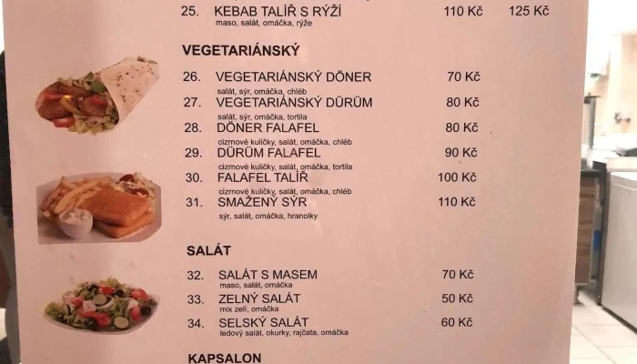 Aladin Kebab -  Menu - Arnoštova 93