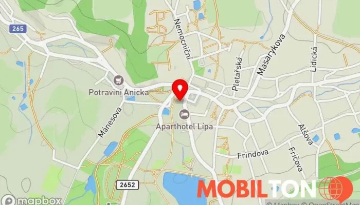 mapa Aparthotel Lípa Ubytování s pokojovou službou, Restaurace v Křinické nám. 7