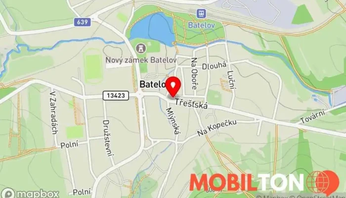 mapa Apartmány Batelov Ubytování s pokojovou službou v Třešťská 55/9