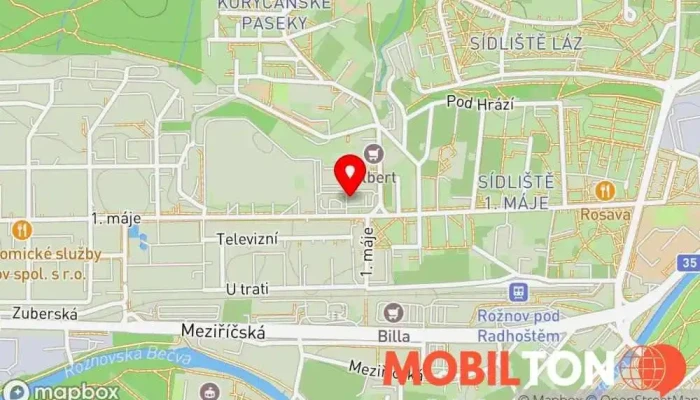 mapa Asijské bistro Asijská restaurace v 1. máje 2640