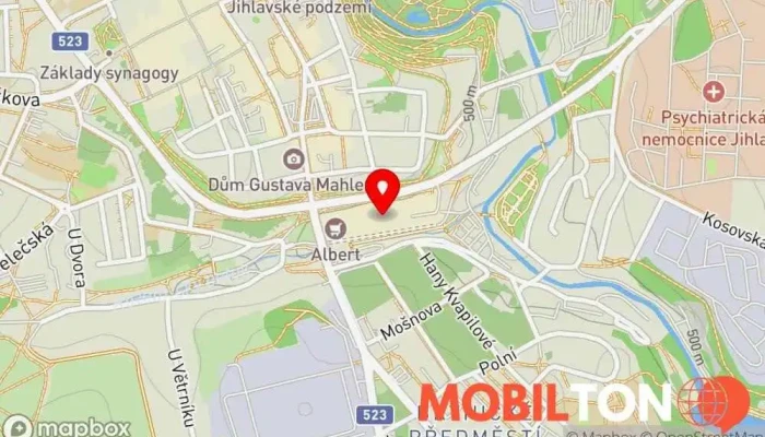 mapa Bageterie Boulevard Jihlava Restaurace, Rychlé občerstvení v Hradební 1