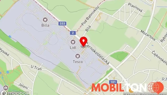 mapa Bageterie Boulevard Říčany Rychlé občerstvení v Černokostelecká 2270