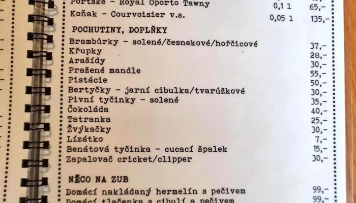 Beseda -  Menu - Dobrovského 40