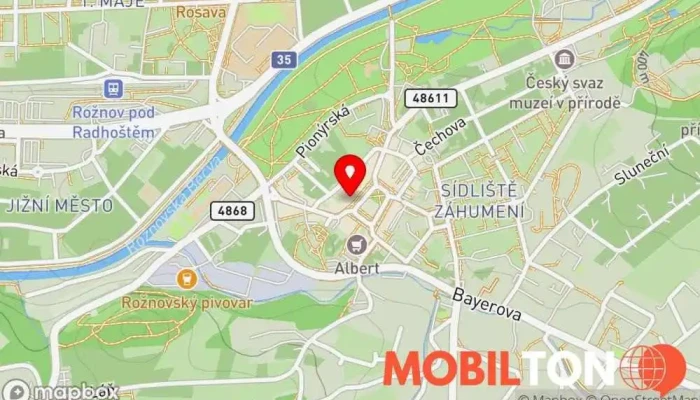 mapa BILLBAR Kavárna a bar, Cukrárna v Masarykovo nám. 183