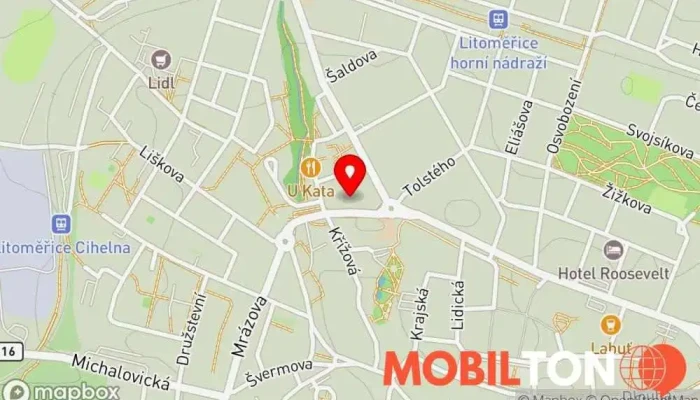 mapa Biskupský pivovar U sv. Štěpána Restaurace, Pivovarská restaurace v Komenského 748