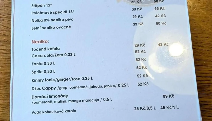 Biskupsky Pivovar U Sv Stepana Menu - Komenského 748