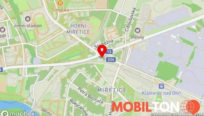 mapa Bistro 199 Rychlé občerstvení v Miřetice u Klášterce nad Ohří