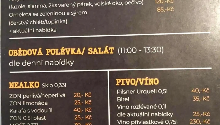 Bistro 85 Menu - Staré Město