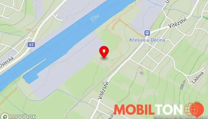 mapa Bistro Křešice Bufetová restaurace v Vítězství 216