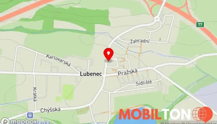 mapa Bistro Lubik Restaurace v Podbořanská