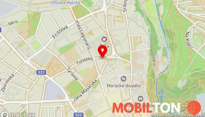 mapa BISTRO NA TŘI TEČKY Veganská restaurace, Bistro, Vegetariánská restaurace v Bezručova 7