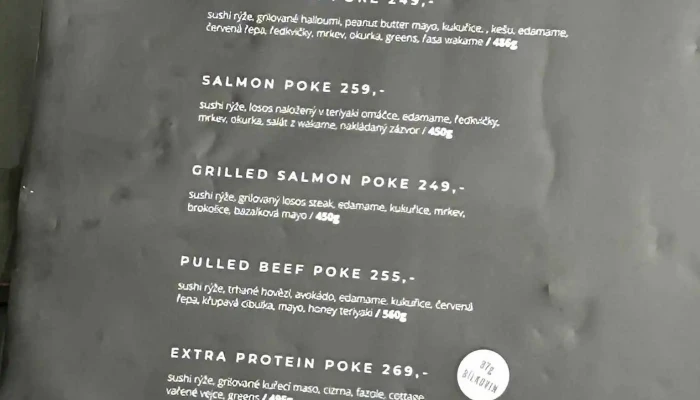 Bistro Poke Bowl Jihlava -  Menu - Pelhřimovská 70