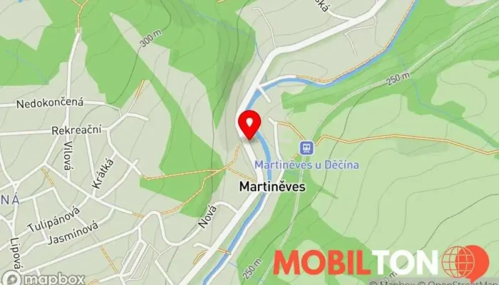 mapa Bistro Walter Rychlé občerstvení, Prodejna zákusků, Prodej zmrzliny v Martiněves, Jílové-Děčín 2