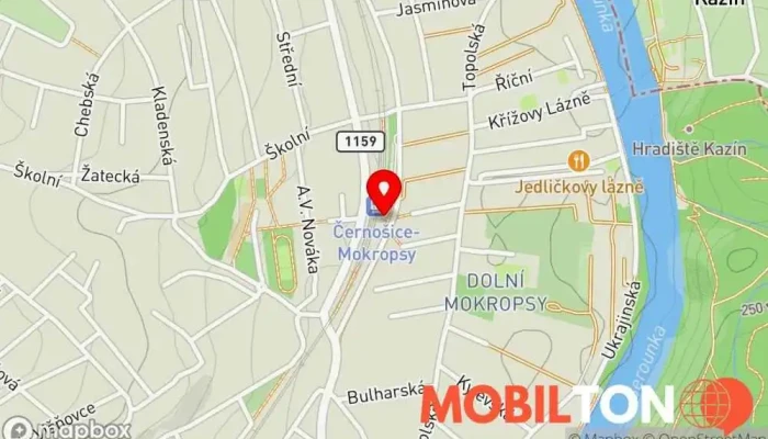 mapa Bistro žel. st. Černošice Mokropsy Bistro v Zdeňka Lhoty 505