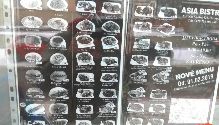 Bistro Zlaty Kun Menu - Školní 420