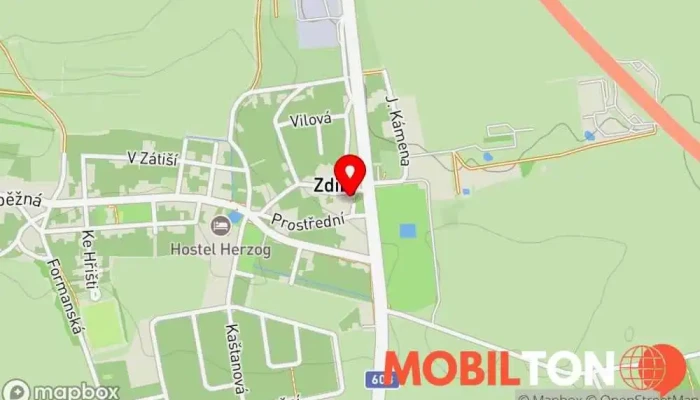 mapa Bistrotéka Zdibská Kavárna v Náměstí M. J. Husa 20