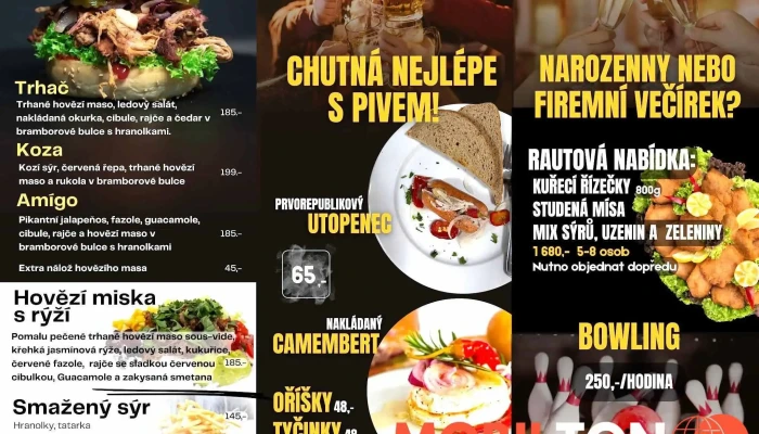 Bowling A Restaurace U Rybnicka Menu - Švermova