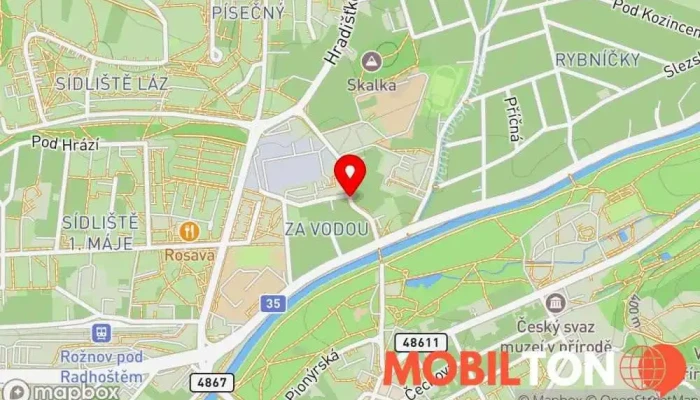 mapa Brillovka|zdravotní centrum - administrativní budova - obchodní pasáž Obchodní dům, Kavárna / Čajovna, Obecní zdravotní středisko, Lékař, Pořadatel akcí v Bezručova 211