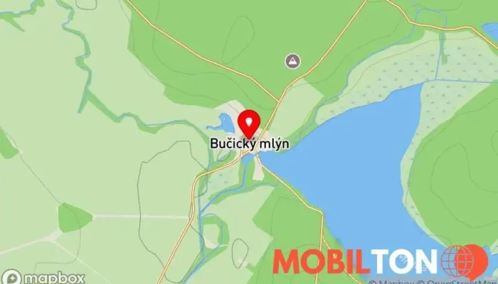 mapa Bučický mlýn Restaurace, Penzion v Podolí
