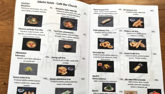 Cafe Church Menu - Vinařického 157/1