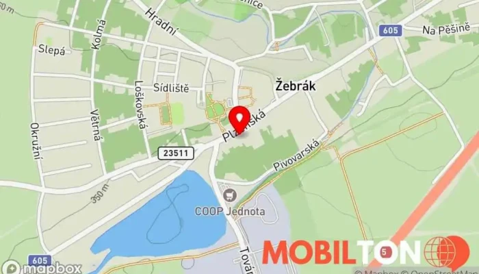 mapa CAFE ŽEBRÁK Pivovarská restaurace, Penzion v Plzeňská 30