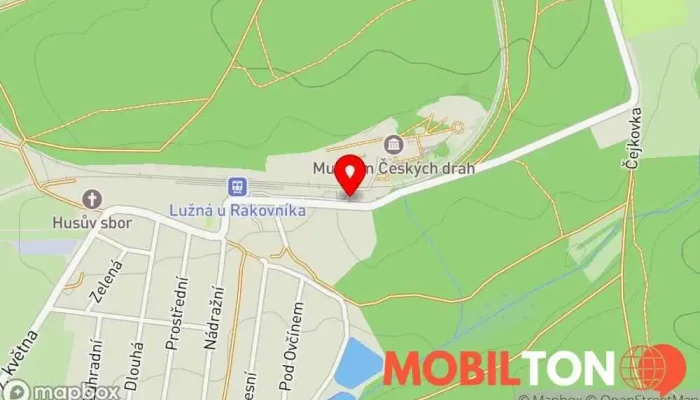mapa ČD Muzeum Muzeum, Oblast pro pěší turistiku, Turistická atrakce v 9. května 255