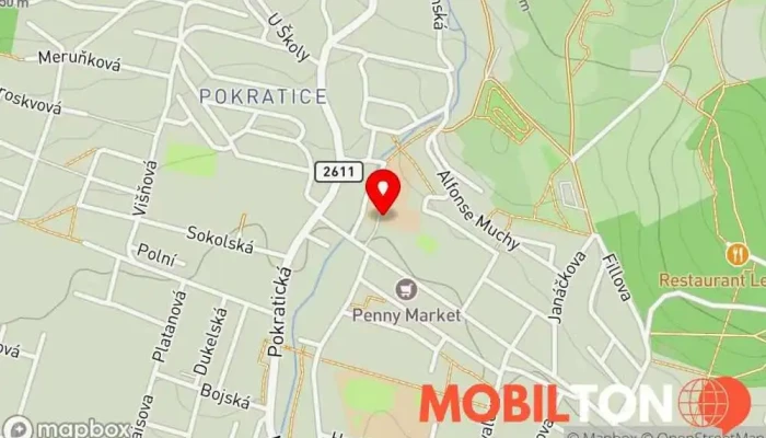 mapa Centrální Školní Jídelna Restaurace v Ladova 413