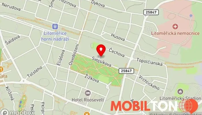 mapa Centrální Školní Jídelna Litoměřice Restaurace v Svojsíkova 7