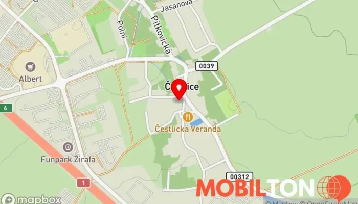 mapa Čestlická Pivnice Restaurace v Čestlice-Říčany u Prahy