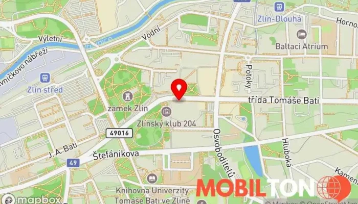 mapa Charlie's Fork Restaurace v třída Tomáše Bati 201 760 01
