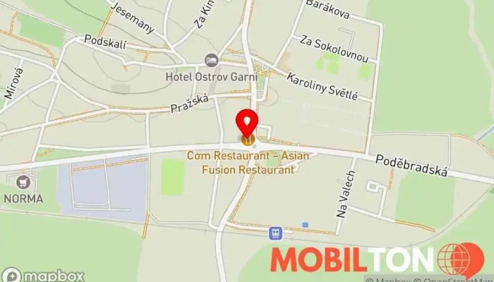 mapa COM - Asian Fusion Asijská restaurace, Restaurace v Paroubkova 67