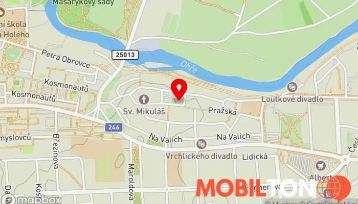 mapa Country Grill ČR Louny, s.r.o. Prodejní stánek, Bar a gril v Mírové nám. 1