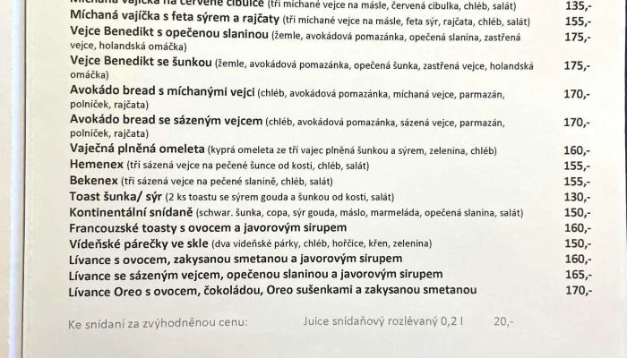 Cukrarna Cafe Ignac Menu - Masarykovo Nám. 110