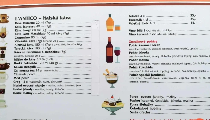 Cukrarna Jarolimek Menu - Nám. Krále Jiřího Z Poděbrad 45