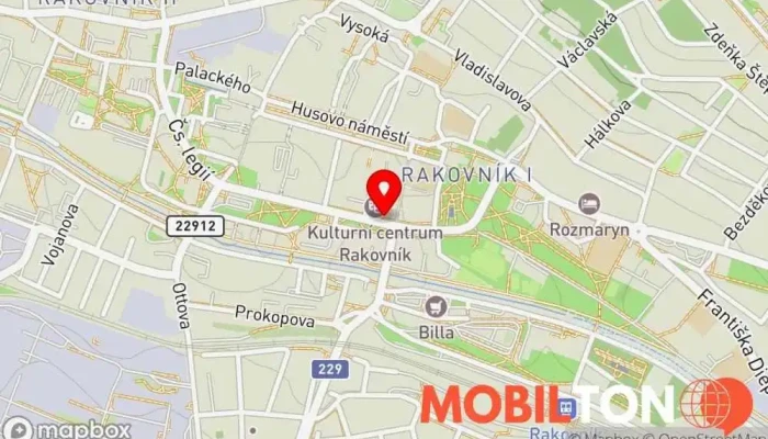 mapa Divadelní restaurace Rakovník Restaurace, Bar v Na Sekyře 2377
