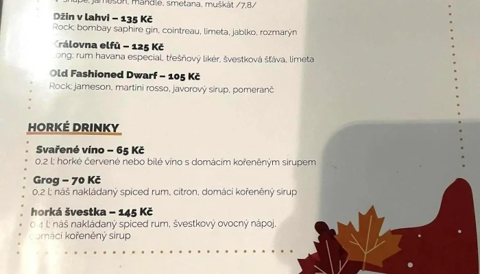 Dvojka -    Restaurace Kavarna Vinarna Cocktail Bar Menu - Pod Hradbami 2077 13