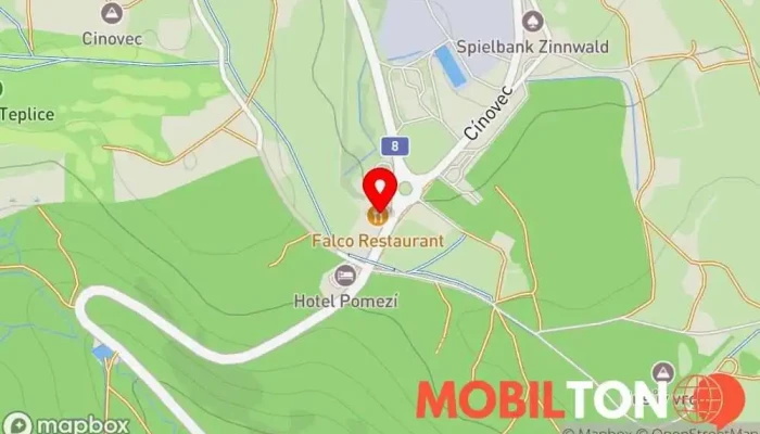 mapa Falco restaurant Restaurace v Dubí-Teplice 1