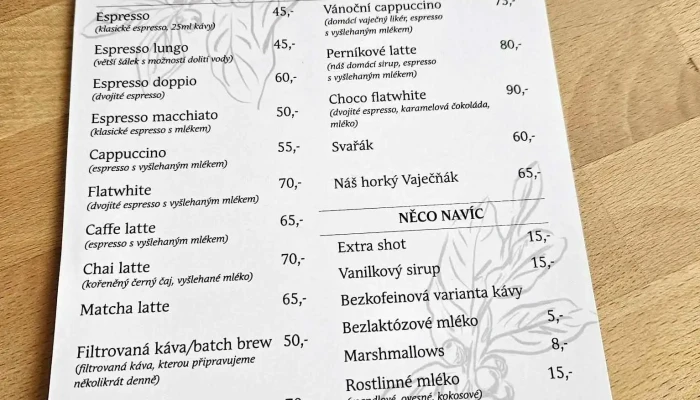 Flek Na Kafe -  Menu - Masarykova 96