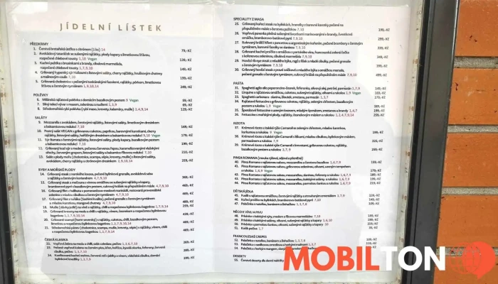 Fresca Restaurant -  Menu - Nábřeží 268