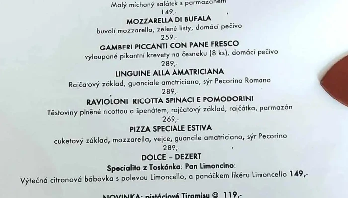 Garofalo -  Menu - Sládkova 132