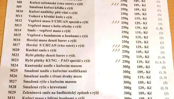 Golden Sun -  Menu - Sídl. Pražská 2902