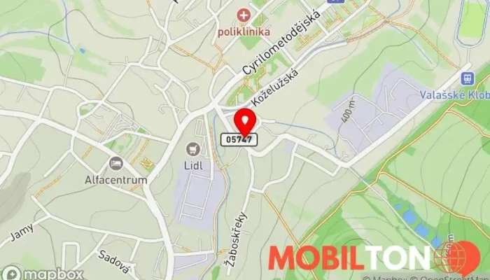mapa Grill Bar Valentýn Česká restaurace v Nádražní 359/359