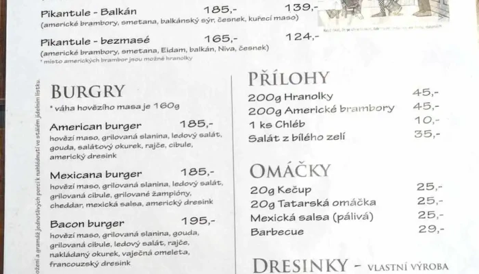 Grill Bar Valentyn Menu - Nádražní 359/359