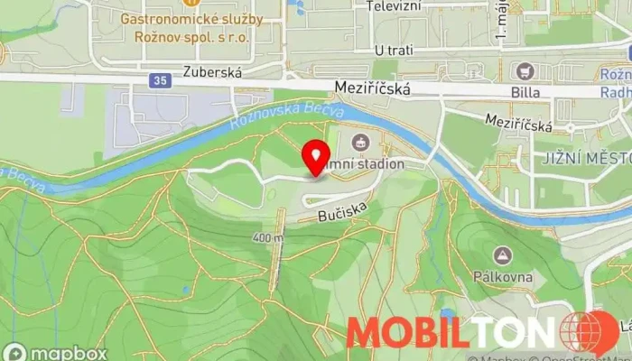 mapa H + M Zlín A.s. Restaurace v Bučiska 621