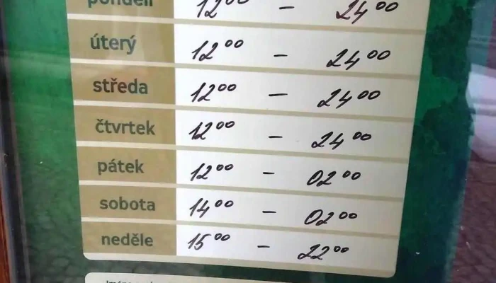 Herna Bar Jose Menu - Dolní Nám. 32