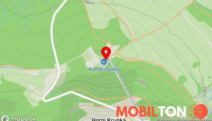 mapa Horský hotel Komáří Vížka Hotel, Restaurace v Horní Krupka