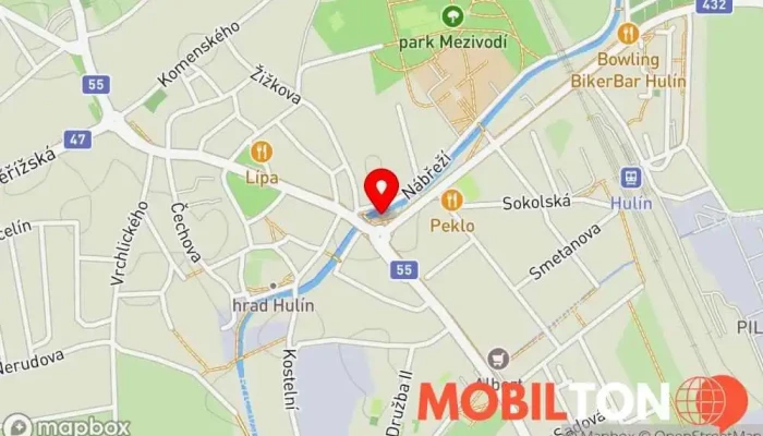mapa Hospoda Česká restaurace v Holešovská 746