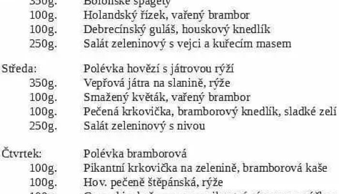 Hospoda U Certa Menu - Vilémovice