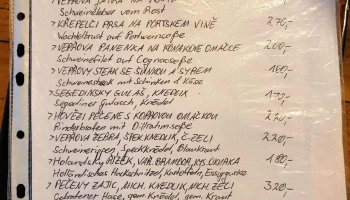 Hospoda U Oty -  Menu - Staré Křečany-varnsdorf 1